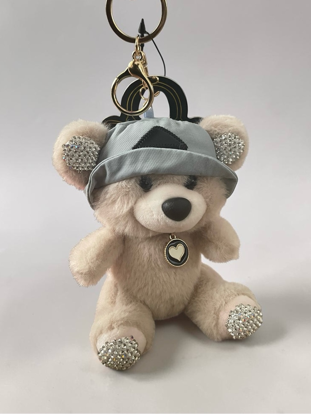 Bucket hat teddy bear charm Keychain